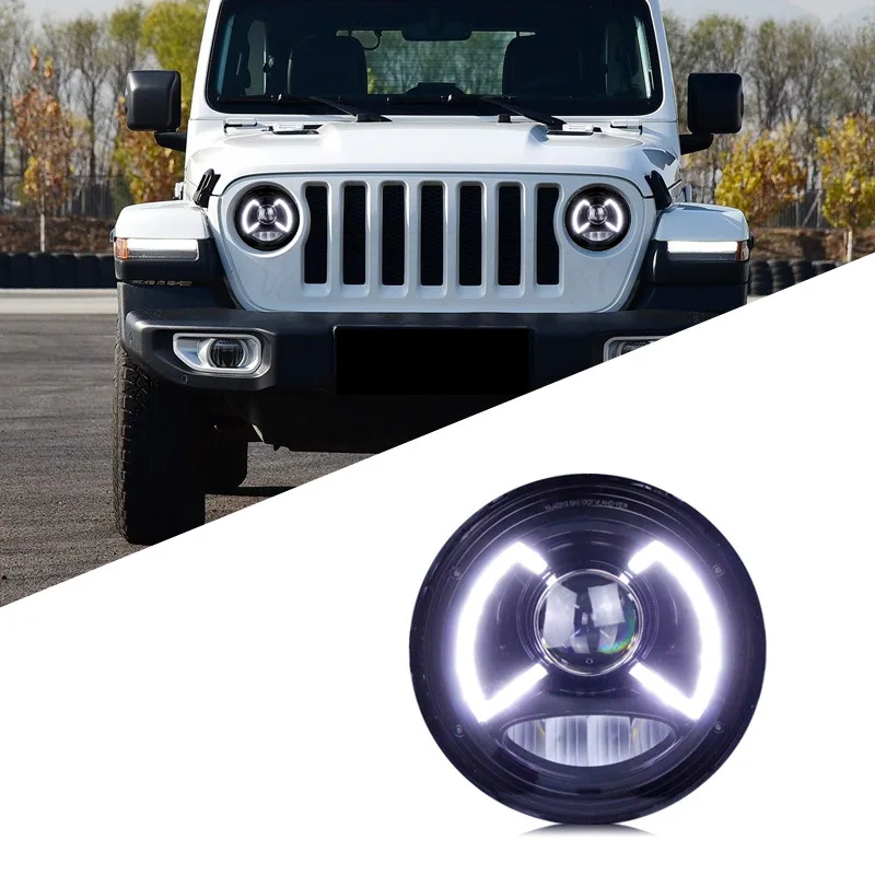 

Подходит для JEEP Jeep Wrangler 18-19 годов в сборе, модифицированные светодиодные дневные ходовые огни, светодиодные линзы фары