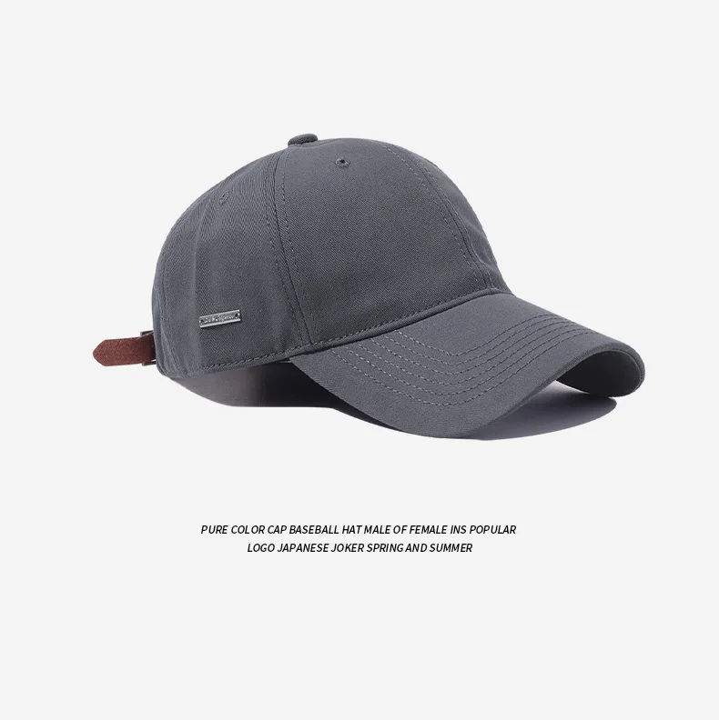 Einfarbige Baseballkappen aus Baumwolle für Männer und Frauen, verstellbarer Twill, Low-Profile-Snapback, täglich taillierte Mütze, alle Jahreszeiten – Detail 8