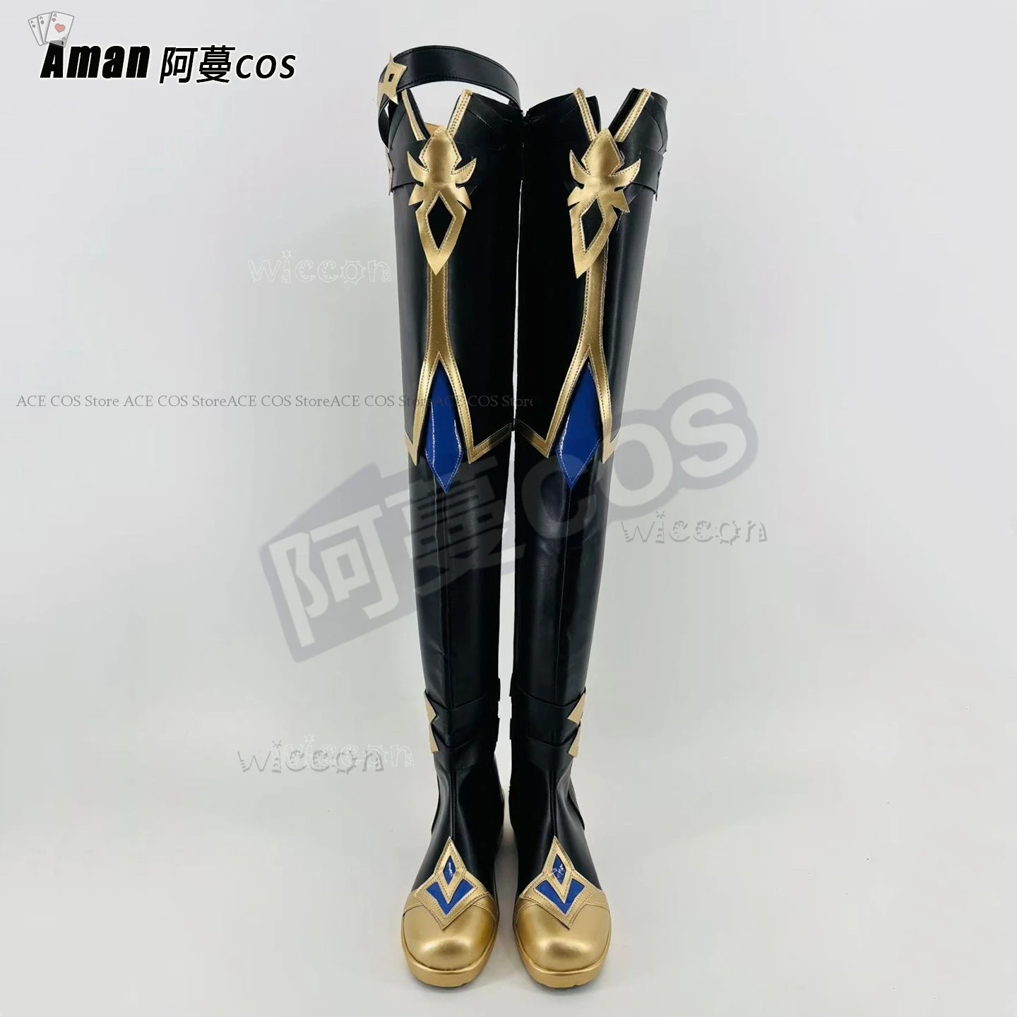 Genshin Impact Lohen High Knee Boots - Unisex Plus Size Cosplay Shoes Halloween Game Props Customized Cosplay Full Costumes Sets view 3