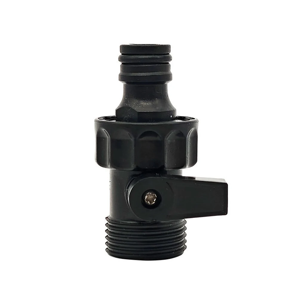 1pcs Plastic External 6point Nipple Valve Flower Watering Nozzle Handle Switch Quick Connectors Black 61*26mm