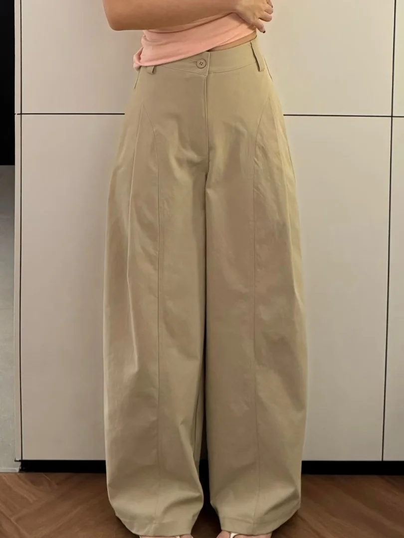 High Waist Khaki Wide Leg Pants Women's Summer New Casual Versatile Spicy Girl Commute Straight Tube Long Pants view 3
