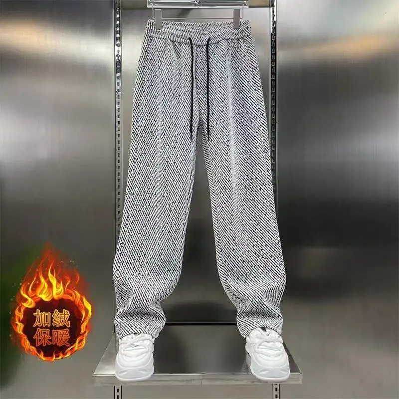 2025 New Winter Fashion Brand Korean Style Thickened Straight Casual Pants