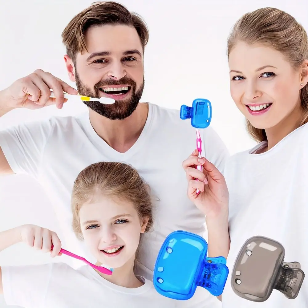 Portable Travel Toothbrush Storage Clip Toothbrush Shell Toothbrush Head Storage Clip Toothbrush Protective Cap Transparent