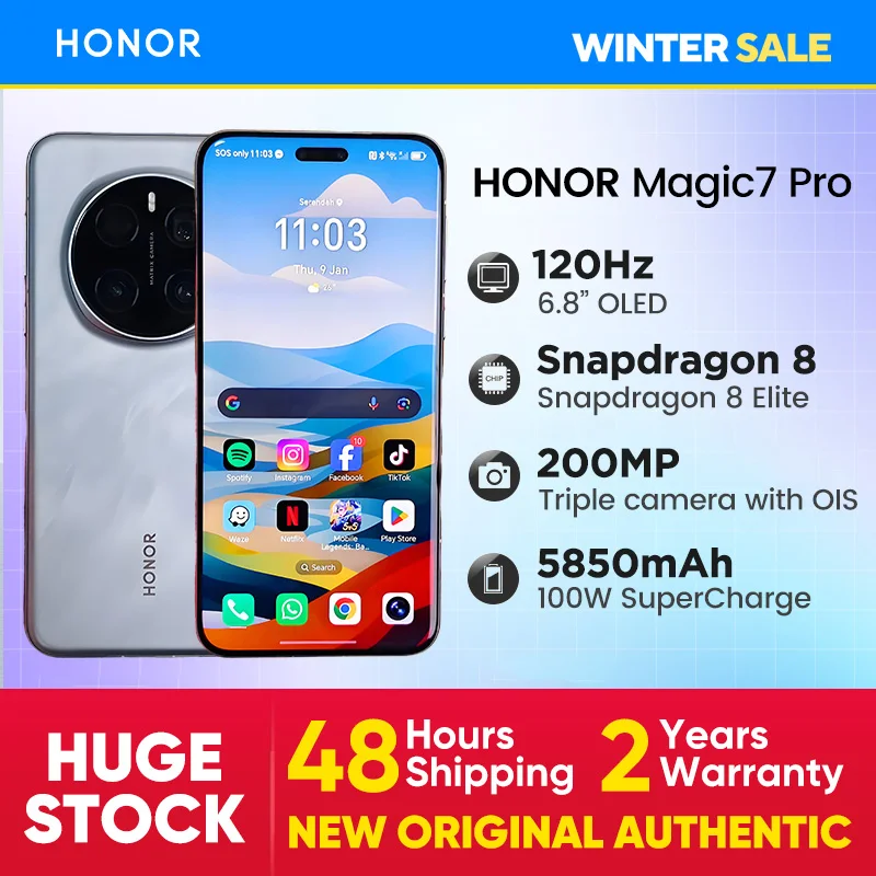 【World Premiere】Global Version HONOR Magic7 Pro 5G Smartphone Magic 7 Pro Snapdragon 8 Elite 120Hz OLED Screen 100W Fast Charge