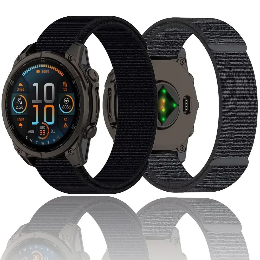 스포츠 편안한 나일론 스트랩, 가민 페닉스 8, E, 7X 프로, 엔듀로 3, 2, 아이워치 포러너 55 965 265 165, 26mm, 22mm, 20mm