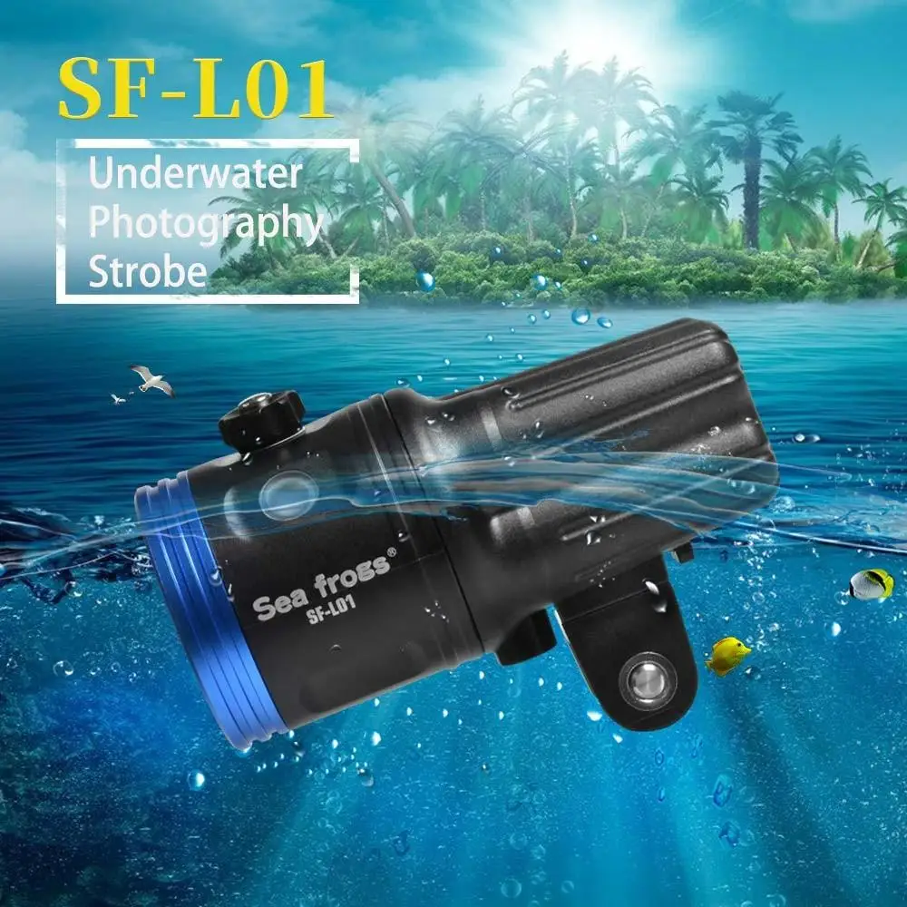 Seafrogs SF-L01/SF-L02 100m/328ft 5000lms Waterproof Underwater Strobe Light RGB LED Video Light Diving Speedlight Flashlight