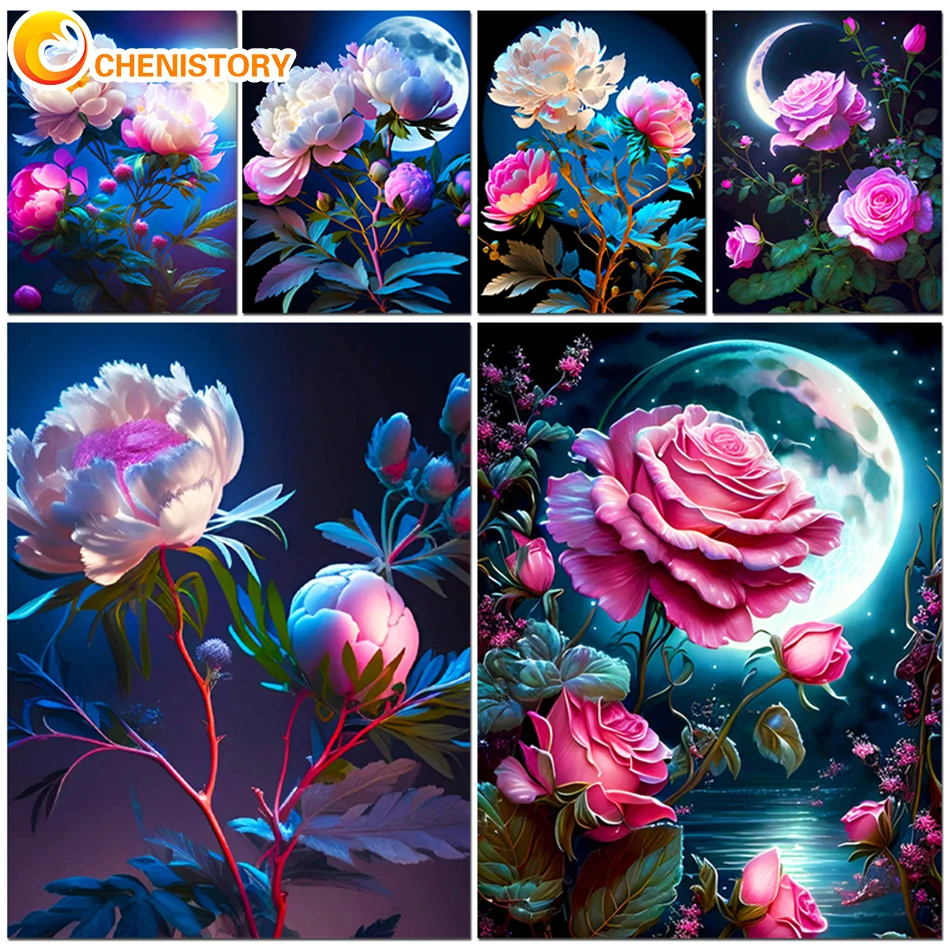 

CHENISTORY 5D DIY Diamond Painting Colorful Flower Gift Art Full Diamond Mosaic Embroidery Picture Cross Stitch Kit Home Decor