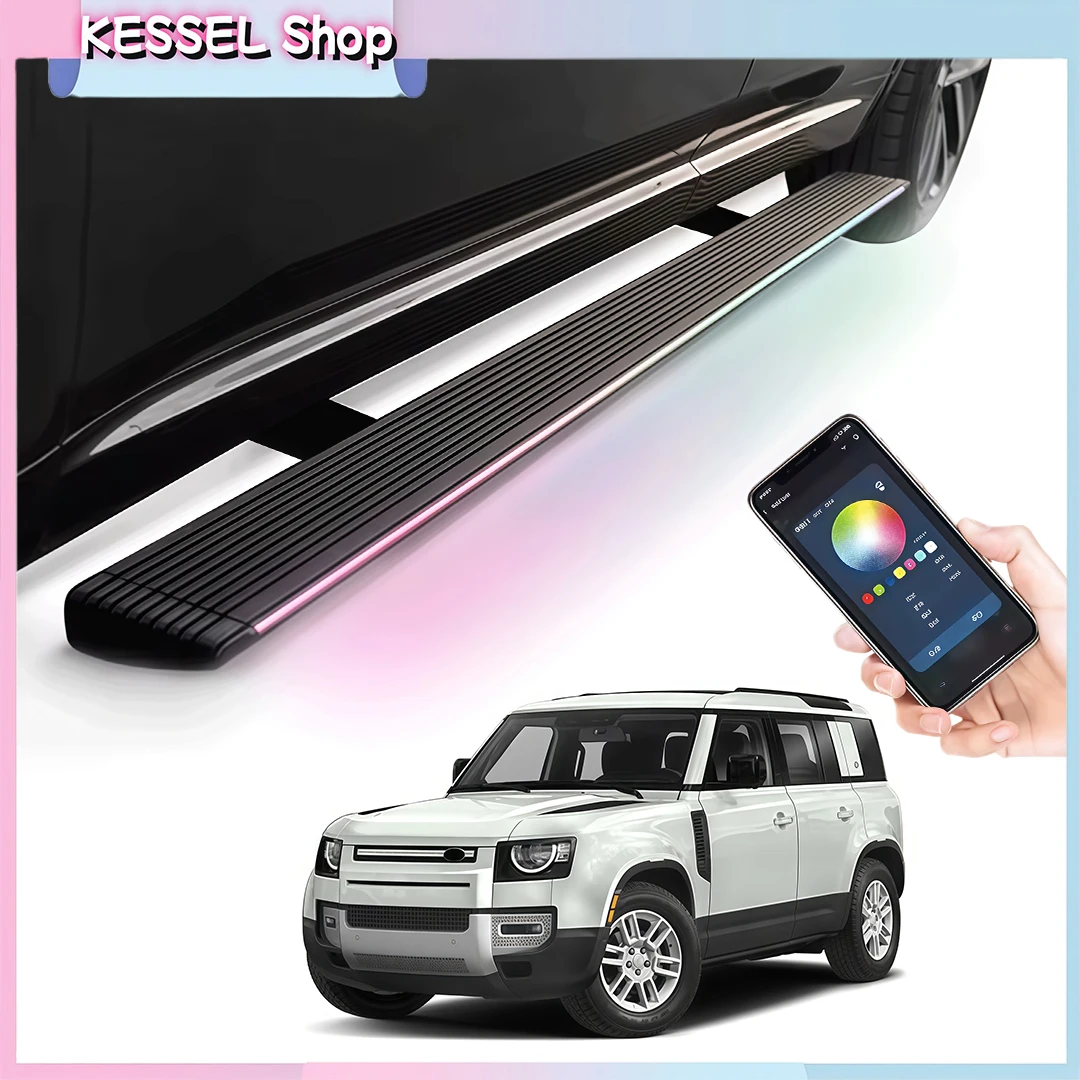 

Power Side Step with LED Light Electric Running Boards fits for Land Rover Defender 110 130 2020-2025 2026 Retractable Steps