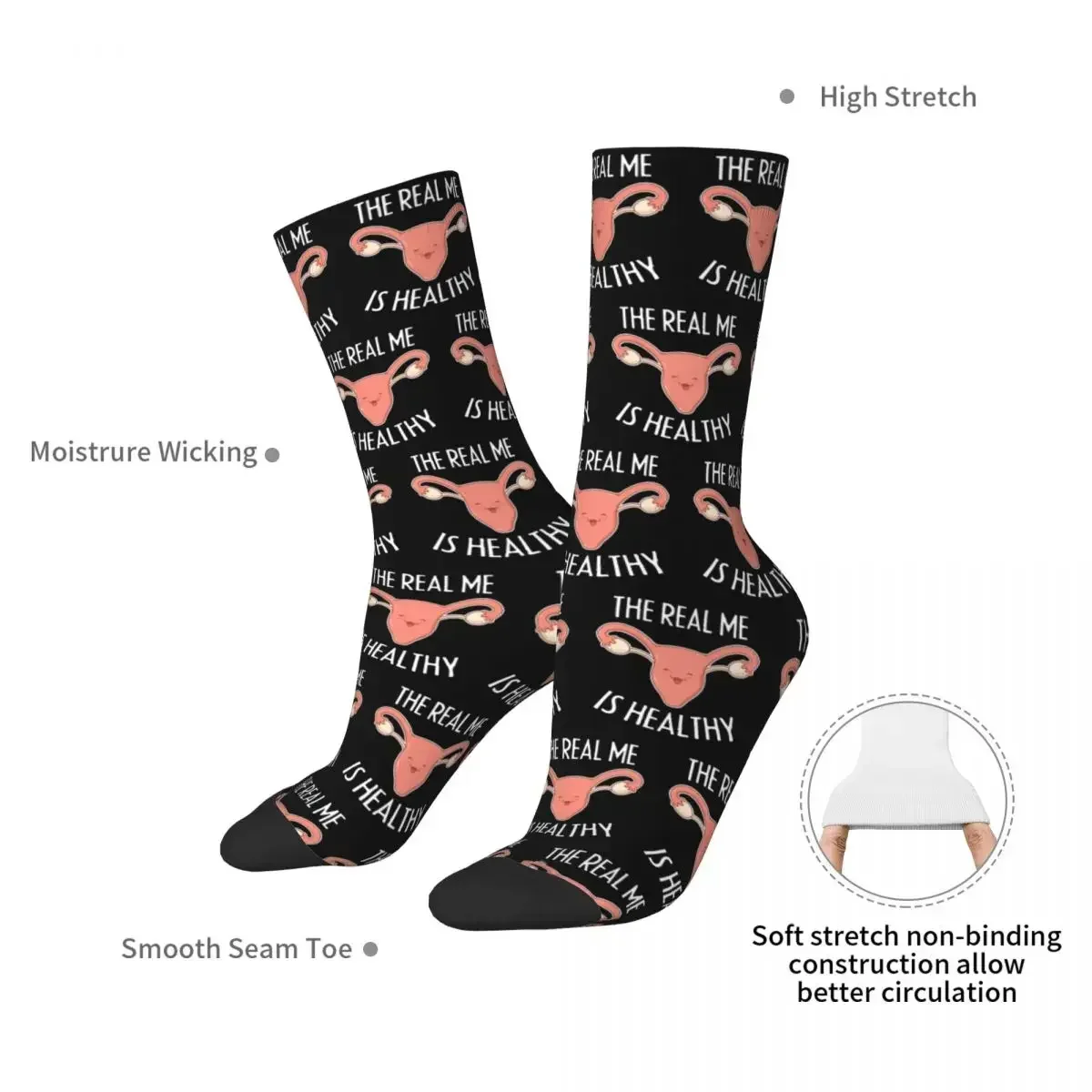 Cervix Is Healthy Uterus Obstetrician Doctor Obgyn Socks Harajuku Stockings All Season Long Socks Accessories for Man Woman - view 2