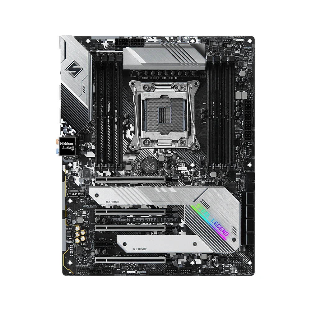 Placa base de acero Tesed ASROCK X299, zócalo LGA 100%, compatible con i9-9960X 9900X, i7-7800X, CPU Intel X299, Chipset DDR4 ATX, 2066