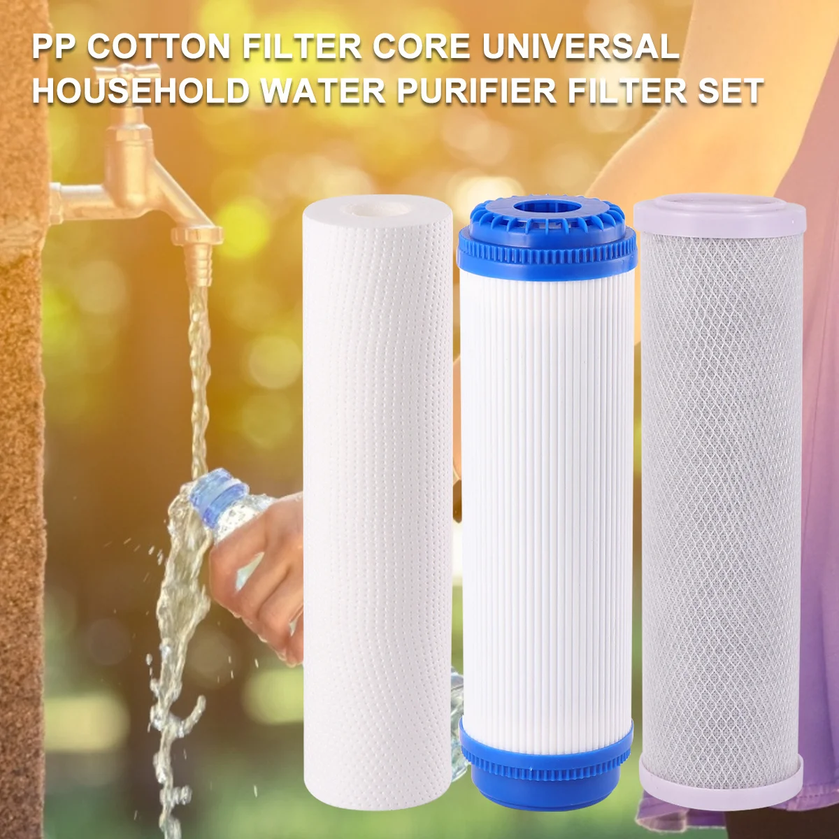

10 Inch PP Cotton Water Filter Core Compressed Carbon Filter for Household Water Purifier High Flow Rate Durable Eco-Friendly