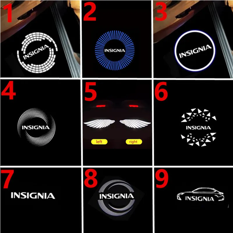 2Pcs LED Car Door Welcome Courtesy Light Styling For Opel Insignia Logo 2009-2017 2018 Pattern Laser Projector Lamps Accessories