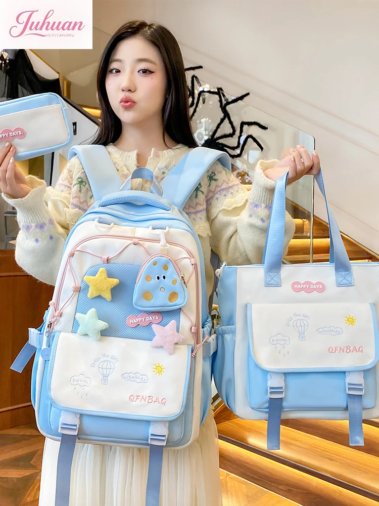 Candy Color Series Cute Schoolbag for Girls Junior High School Students Large Capacity Lightweight Backpack School Ceremony