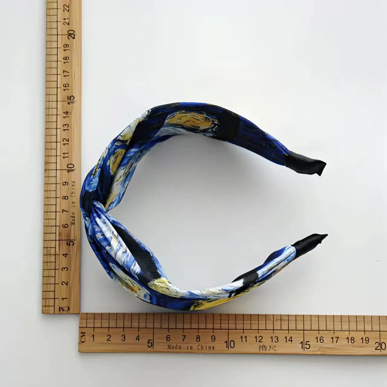 Vintage Oil Painting Style Cross Shaped Headband Versatile and Wide Edge Women's Printed Artistic Headband  Hair Accessories