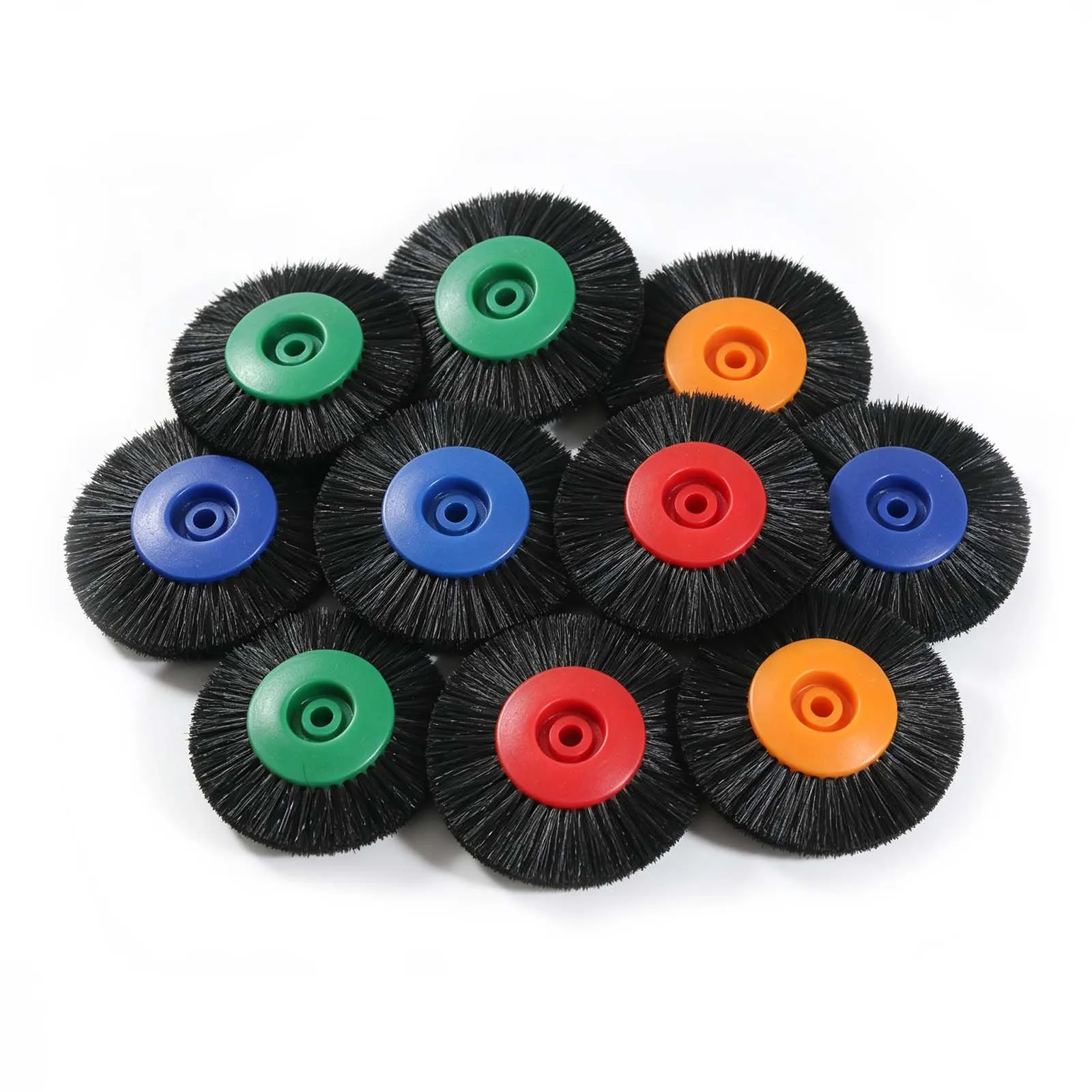 Plastic Hub Short Bristle Polishing Brush Wheel 66mm 68mm 71mm with 6mm Bore for Jewelry Making and Metal Finishing