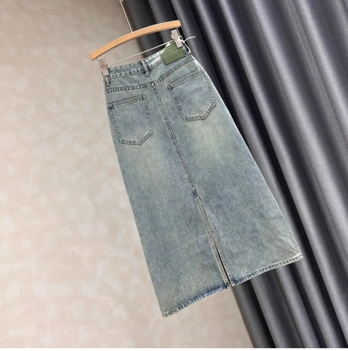 Retro Stickerei Split Denim Rock weiblich 2024 Sommer neue hohe Taille Mode lässig Temperament schlank langen A-Linie Rock.