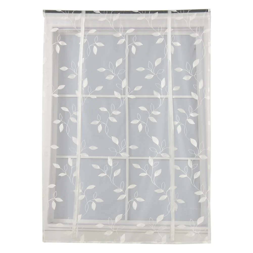 

1Pcs Short Window Sheer Curtain Embroidery Voile 120x120cm Natural Sunlight Protection Home Bedroom Balcony Sheer Curtains