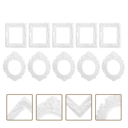 10Pcs Vintage Mini Frames Rustic Picture Frame Resin Small Photo Frame Display Frame Phone Case Charm Home Decor