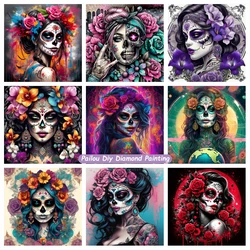 The Day of The Dead Mysterious Beauty Diamond Painting Art Lady Catrina Mexican Sugar Skull Girl Mosaic Cross Stitch Home Decor