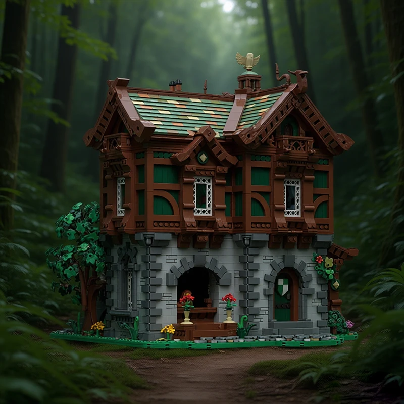 9485 PCS Customize Green Bakery MOC Customize Modular Building Block Educational Model Kids Popular DIY Boys Toy Birthday Gift