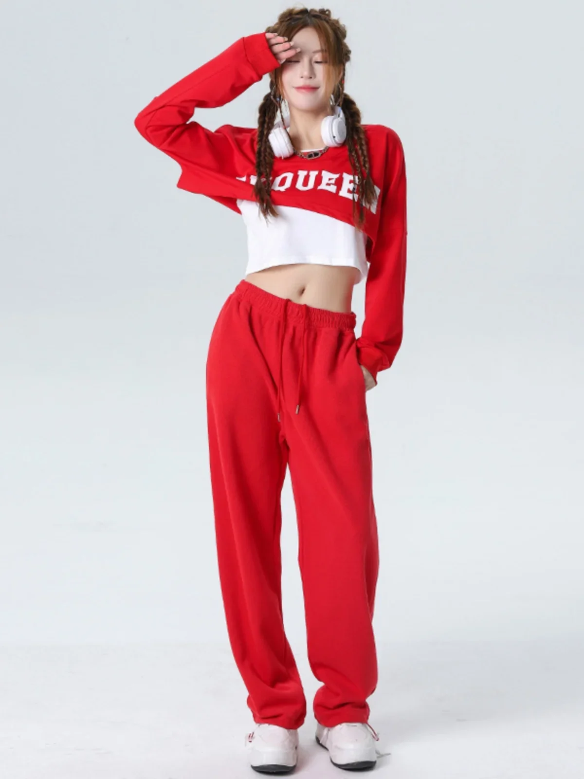 Dance Competition Stage Performance Clothes Jazz Dance Costume Women Street Dance Practice Clothes Three Piece Cheerleader