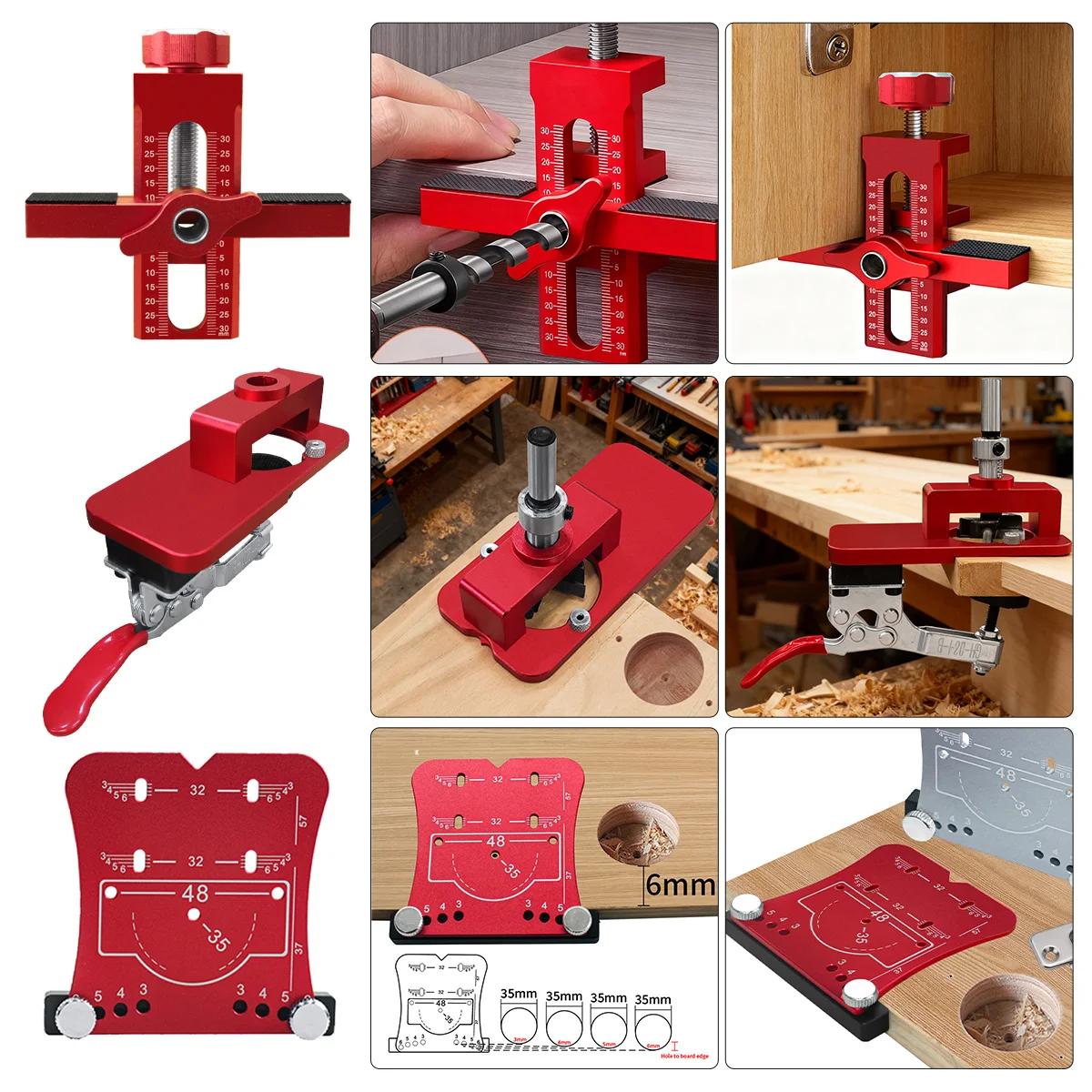 35mm Concealed Hinge & Cabinet Door Installation kit Versatile Cabinet Door Positioning Tool for Cabinets Doors Hinges Mounting