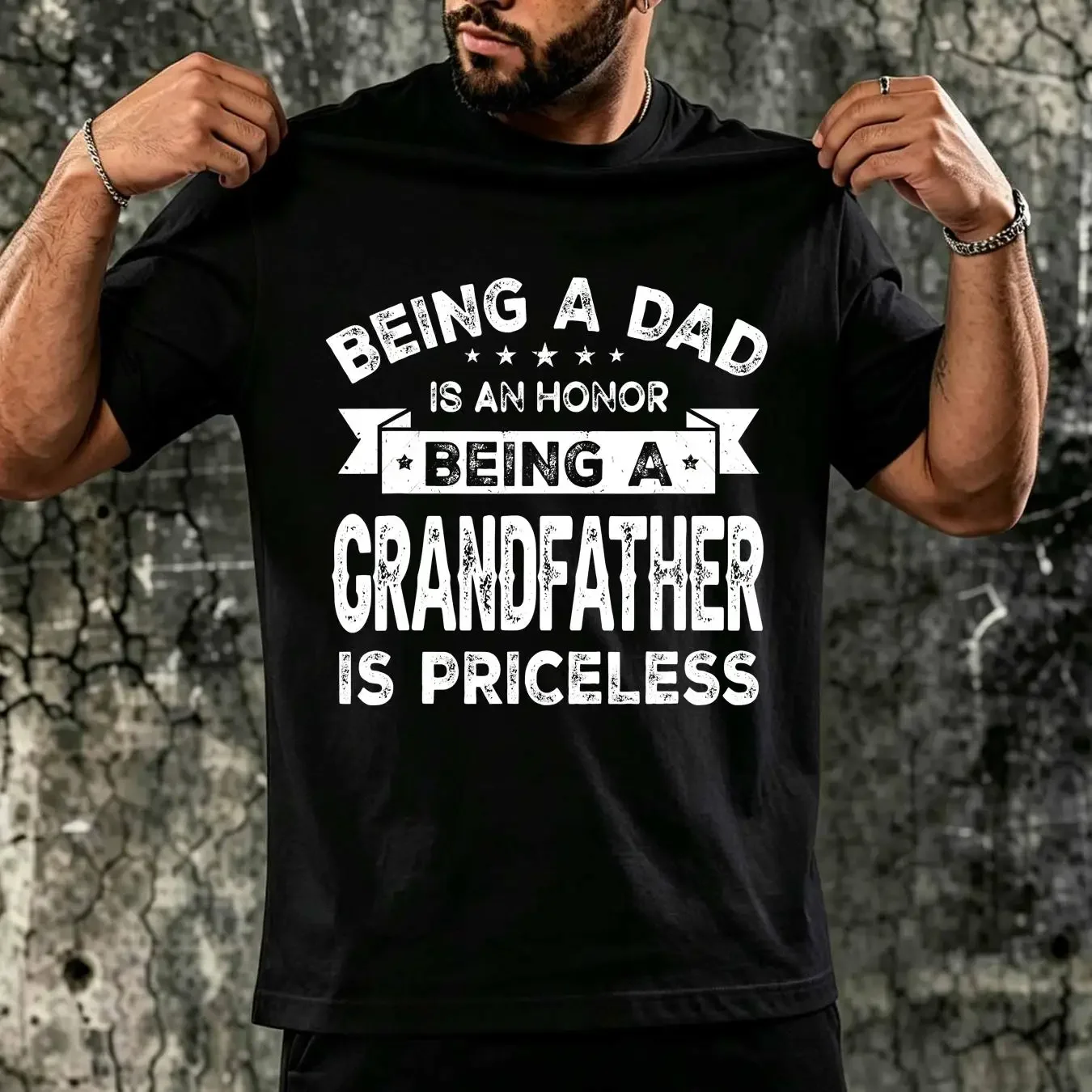 washed T Shirt Mens Being a DAD is an HONOR GRANDFATHER Baseball cap Snapback Caps Knitted Hat vintage Washed Stylish homme
