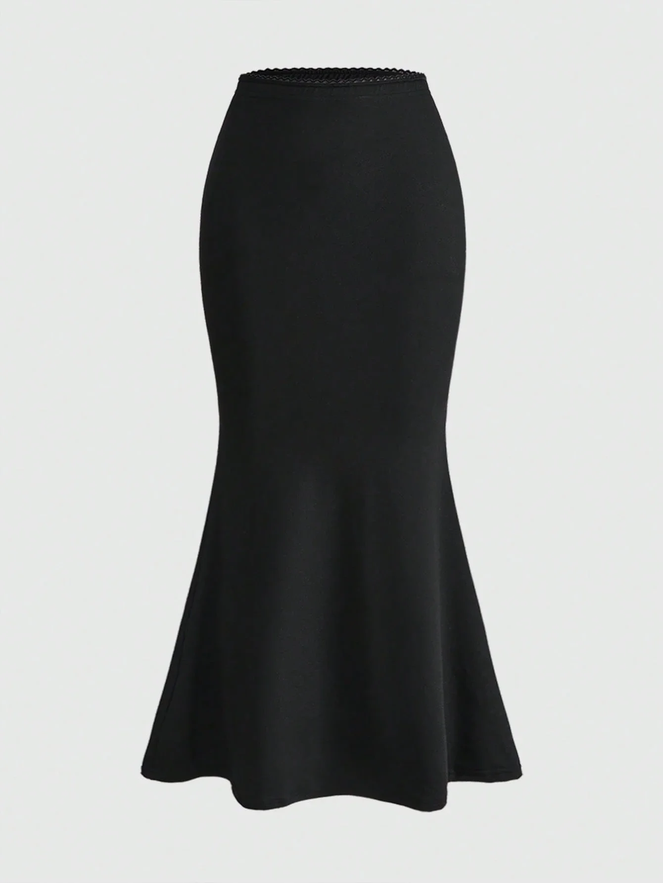 

Черный комплект из 2 предметов: женский летний наряд с V-образным вырезом, блузка с рюшами и шнуровкой, юбка-русалка