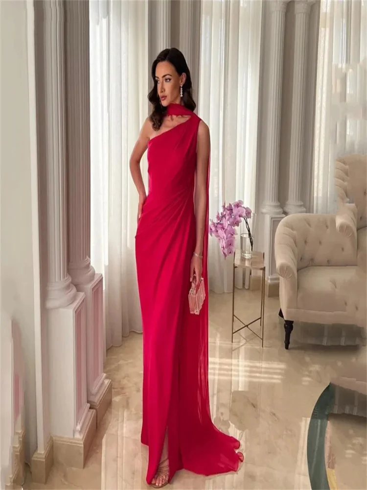 Abendkleider ärmellose One Shoulder formelle Anlass Kleider Meerjungfrau Ballkleider Seitens chlitz Ballkleid فساتين Ordentliche ويلة