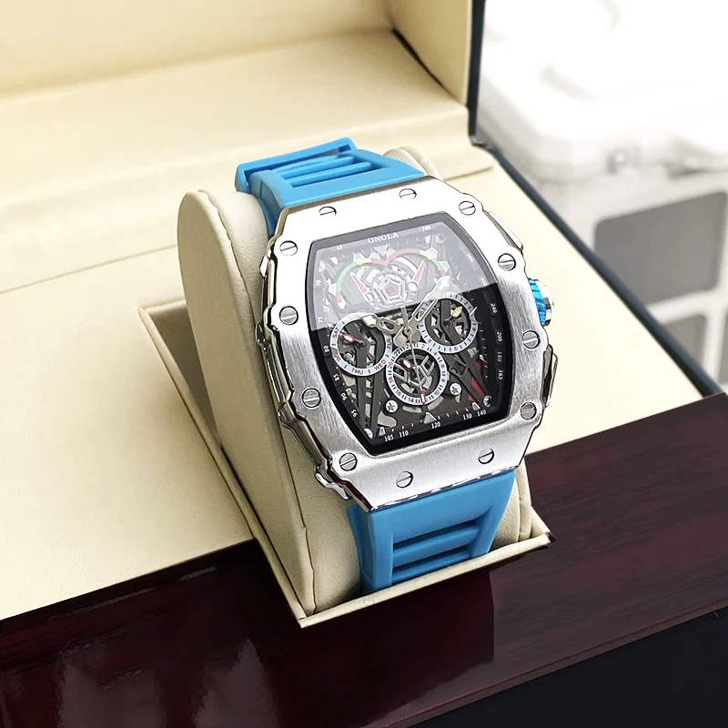 Luxury Multifunctional Chronograph Sports Watch 2023 Yellow Silicone Men\'s Quartz Wristwatch Waterproof Luminous Watch