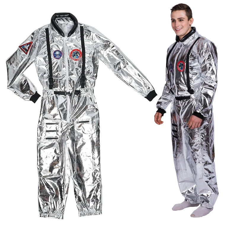 Silver Astronaut Costume Adult for Women Men Cosplay Costumes Spaceman Jumpsuit Space Suit Outfit Halloween image 6