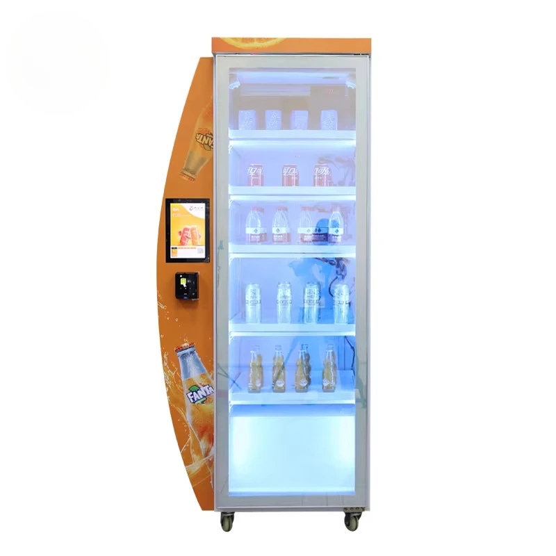 Fridge Intelligent Unmanned Vending Machine Refrigerator for Fresh Food Milk Beverages with Smart Freezer