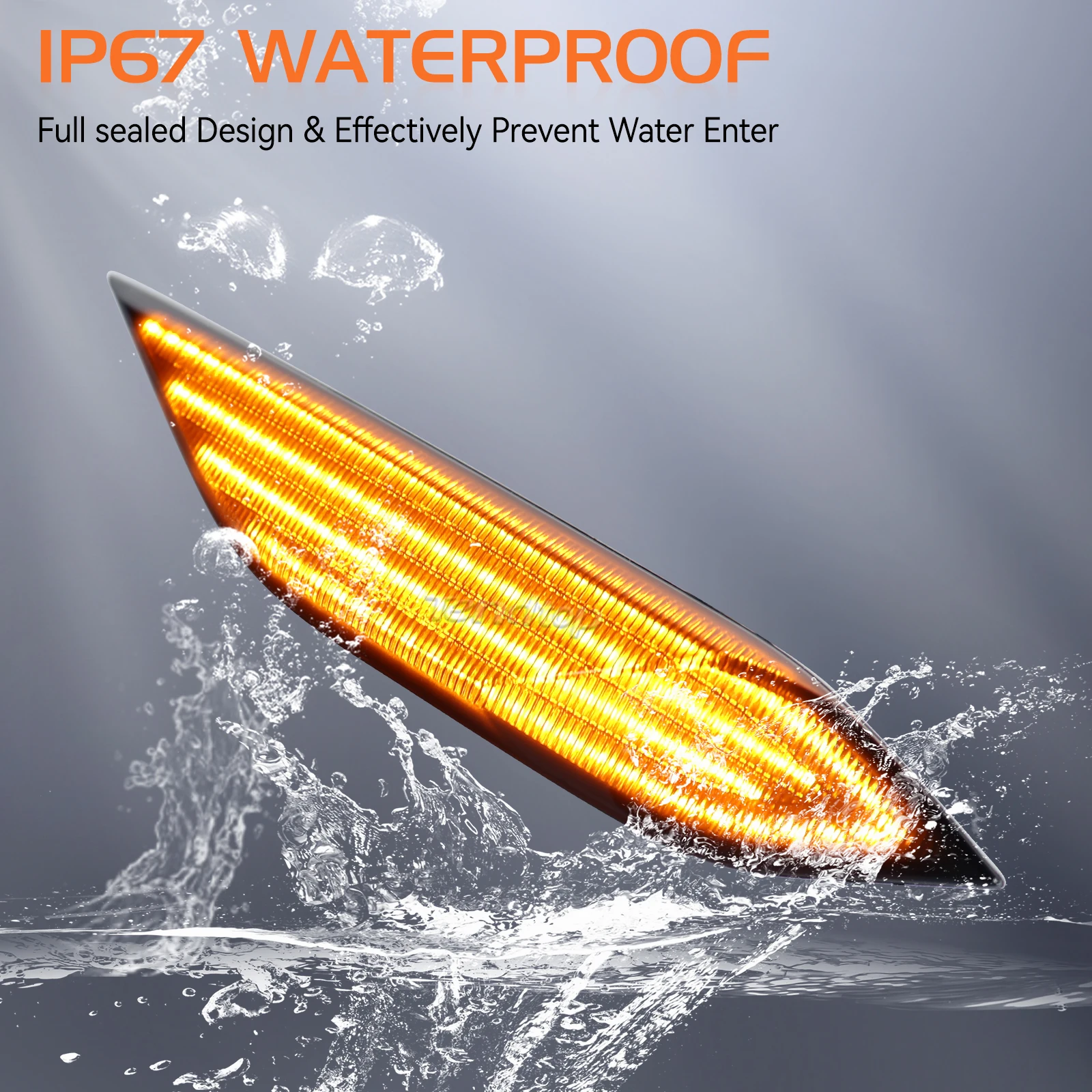 

2pcs Amber Flashing LED Side Markers Turn Signal Light For Porsche Cayenne 958 92A Gen 2010-2014 Dynamic Turn Repeater Lights