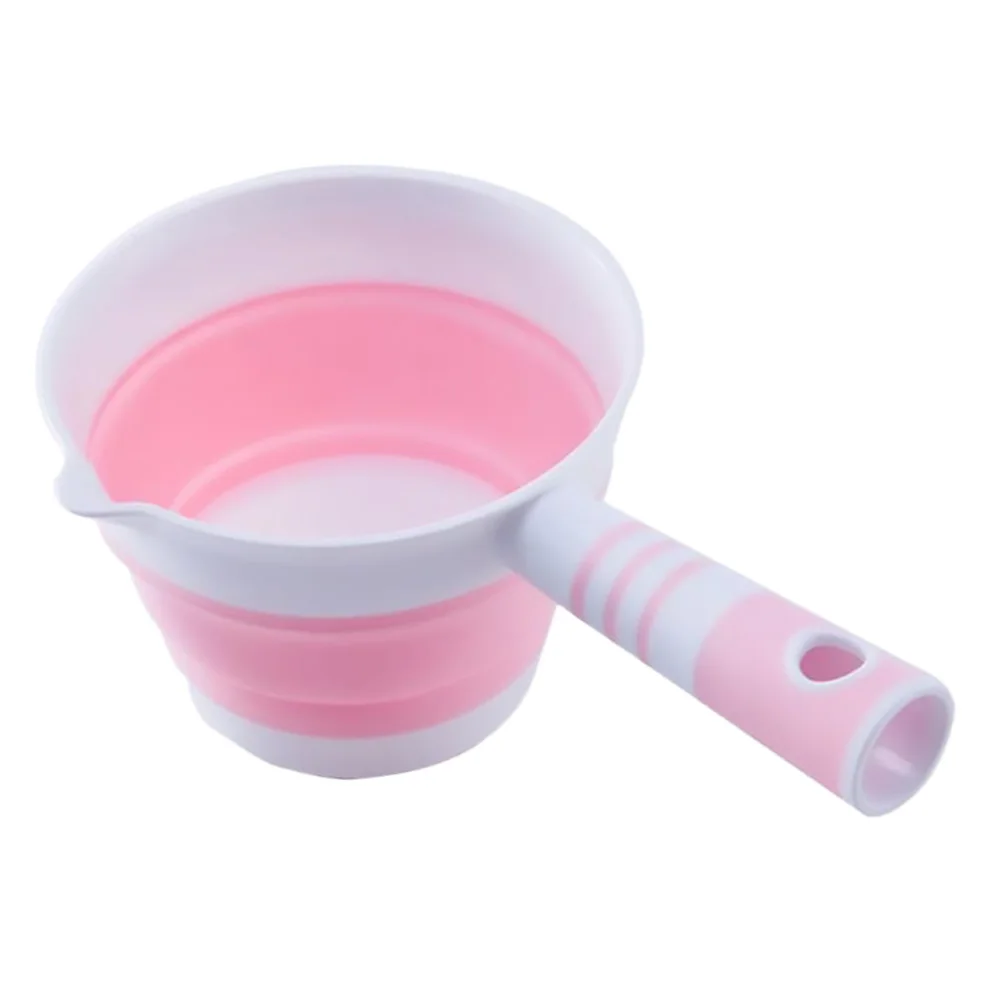 

Foldable Water to Use Collapsible Dipper Ultraviolet Light Rounded Handle Ladle with Plastic Simple Design Natural