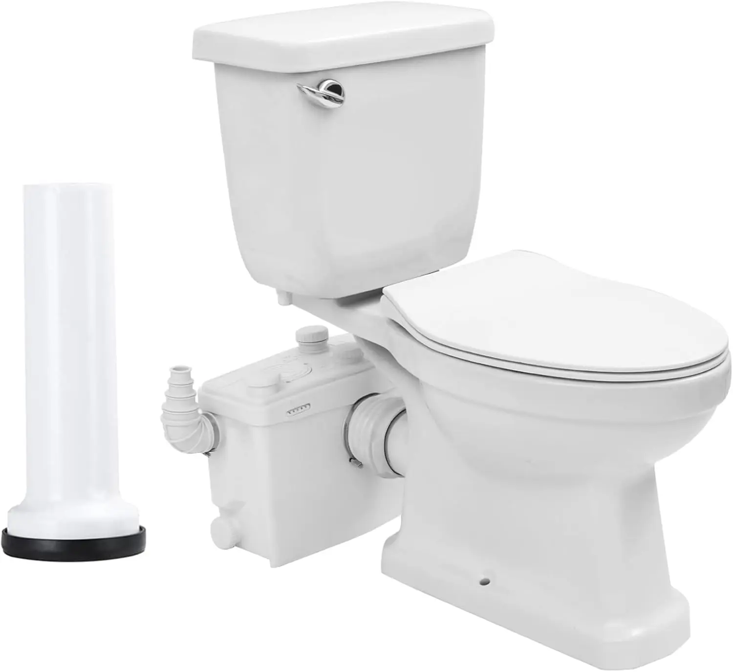 800Watt High Power Upflush Toilet With Macerator Pump For Basement, Two Piece Macerating Toilet For