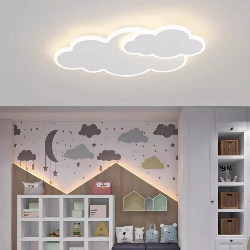 Modern LED Children's Living Room, Dining Room, Bedroom White Cloud Ceiling Light, Creative Study Lighting, Home Decoration Lamp