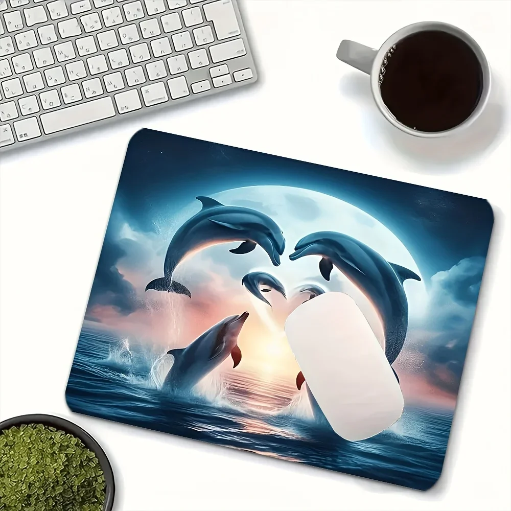 CIFBUY Gaming Mouse Pad XXL Large Desk Mat Dolphin Jumping Moon Smooth Polyester Non Slip Rubber Base for Office Home Keyboard