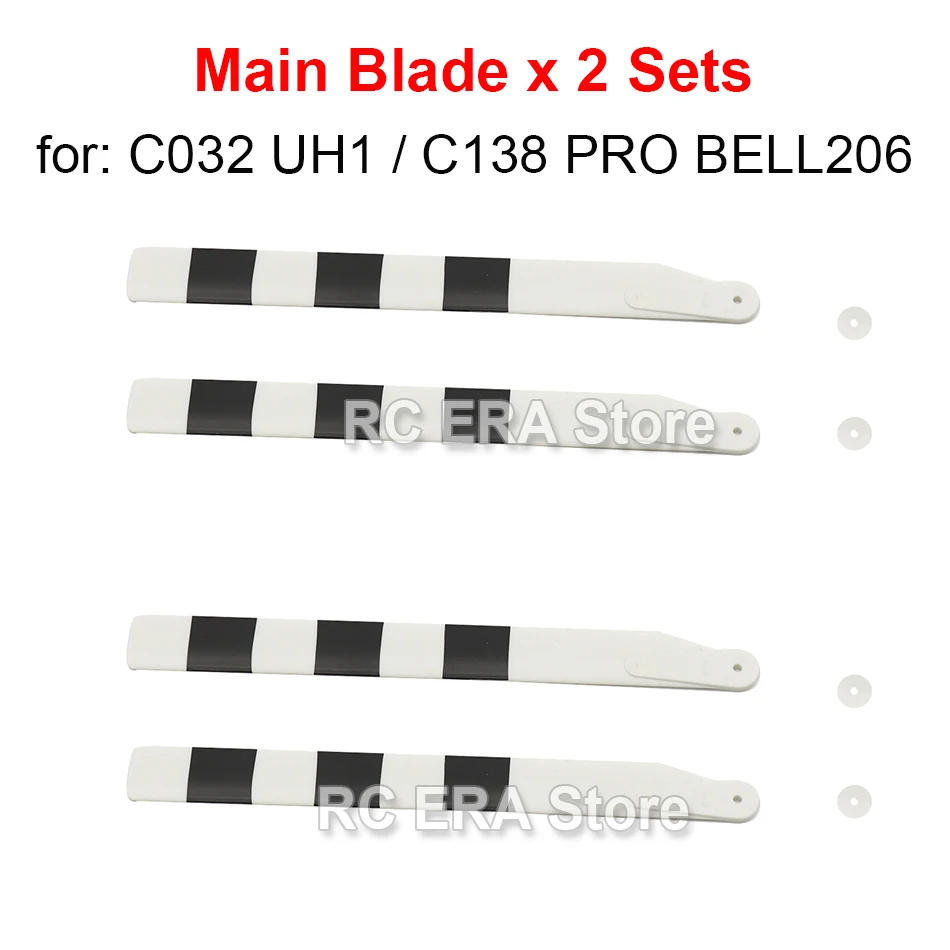 2 Zestawy Śmigieł Rotorów Głównych RC ERA do C032 UH1 Huey C138 Pro Bell206 C184 MD500 C186 C187 C189 C190 Helikopterów RC Oryginalne Części