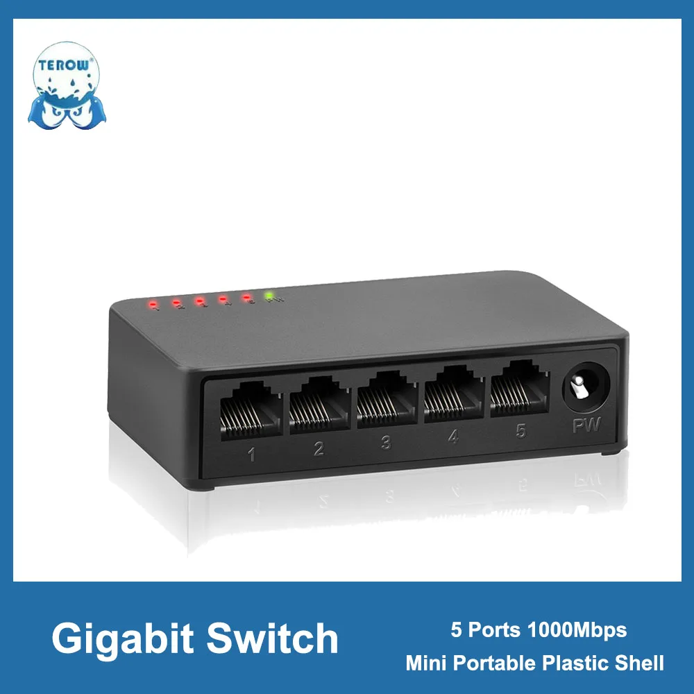 Przełącznik gigabitowy 5/8 porty 1000mbps przełącznik sieciowy Mini Ethernet przełącznik wysokiej wydajności inteligentny przełącznik RJ45 Hub wtryskiwacz internetowy