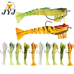 JYJ 10pcs 9cm 8.5g fishing Prawn soft lure bait , artificial Silicone shrimp Bait perch bass lure