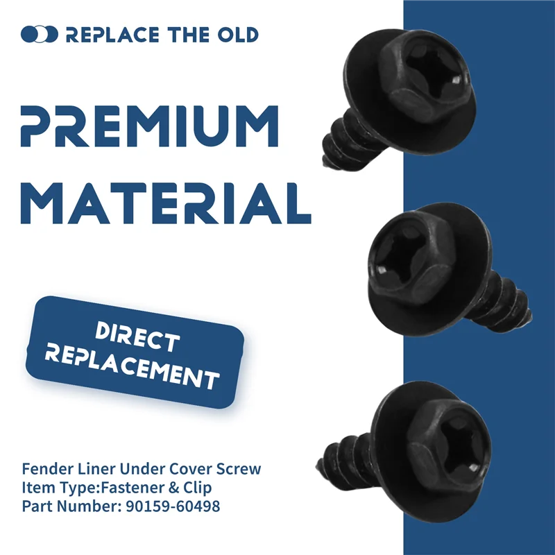 Fender Liner ภายใต้ฝาครอบสกรูกันชนสกรูยึดอัตโนมัติกันชนแตะสกรูสําหรับ Toyota 90159-60498