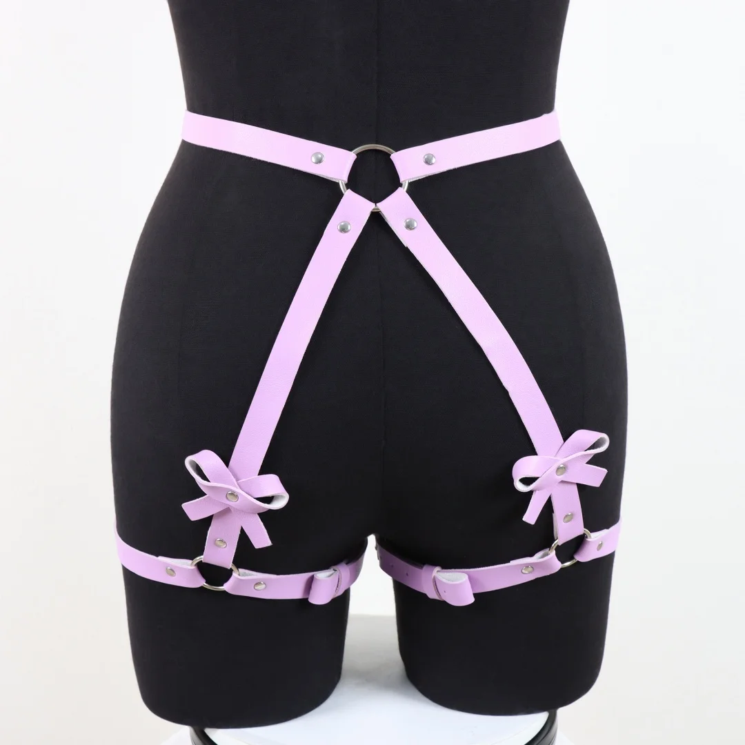 Punk lederen dijbanden roze lederen kousenband harnas ﻿   Jarretellegordels Bout Carnaval Party Gift Rave Accessoires Riem