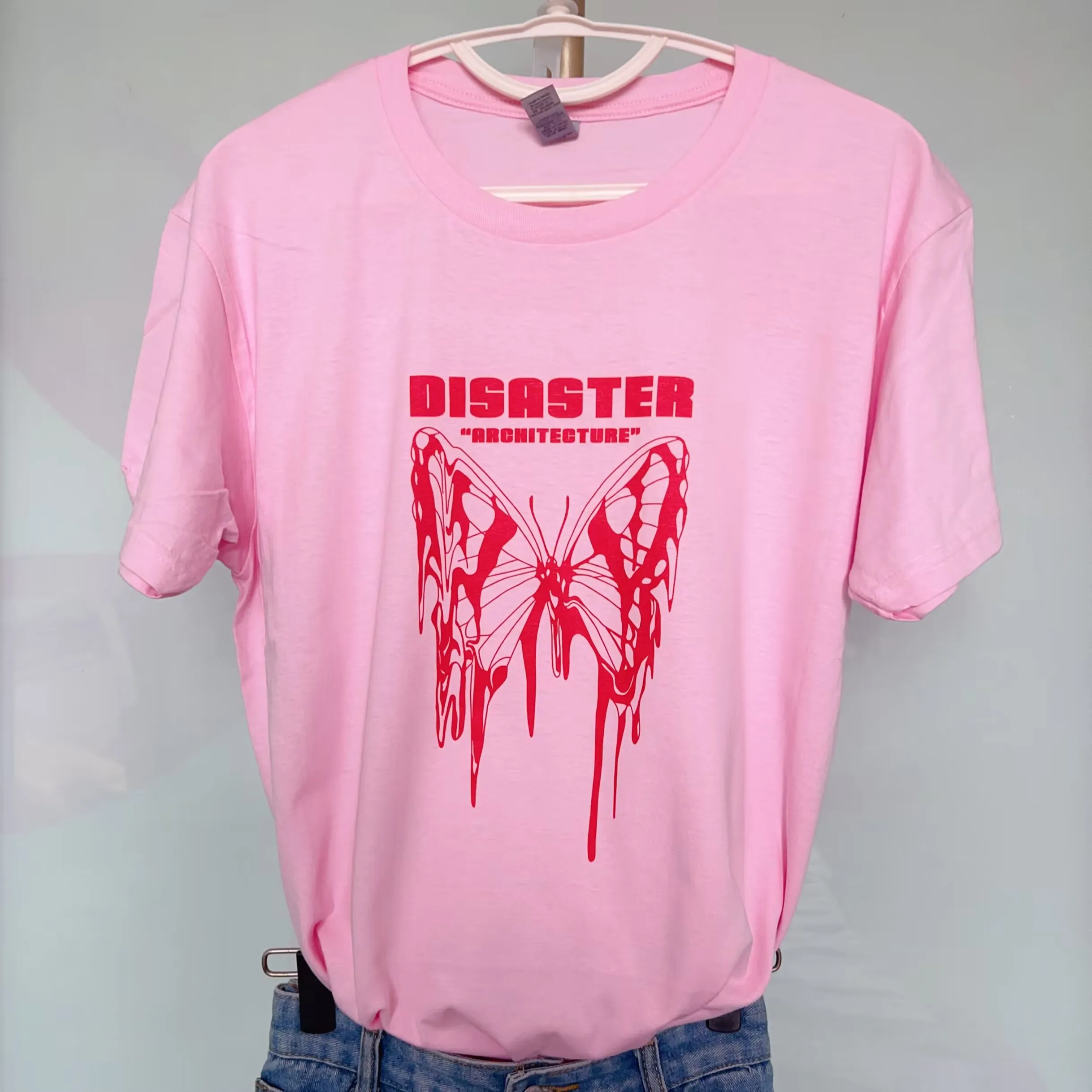 

Disaster Butterfly T-Shirt Vtg Retro Women Pop Indie Punk Rock Band Graphic T Shirt Women Tops Base O-neck Tees