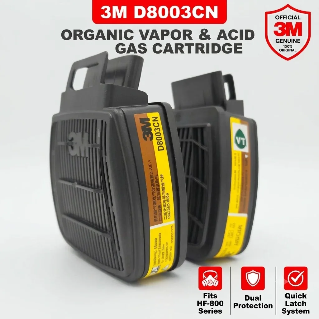Original 3M D8003CN Organic Vapor Acid Gas Filter Cartridge Replacements for 3M HF-800 Series Respirator Mask Industrial Safety