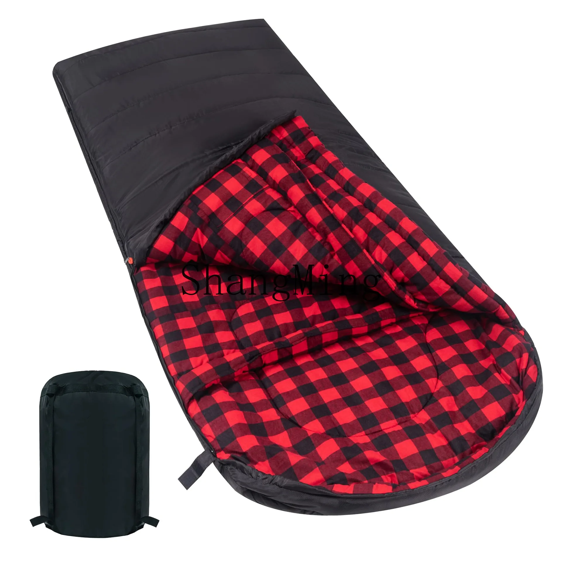 

CL Outdoor Adult Envelope Sleeping Bag Large Thickened Fleece Camping Travel Emergency Dirt Insulation Dual-purpose Sleeping Bag