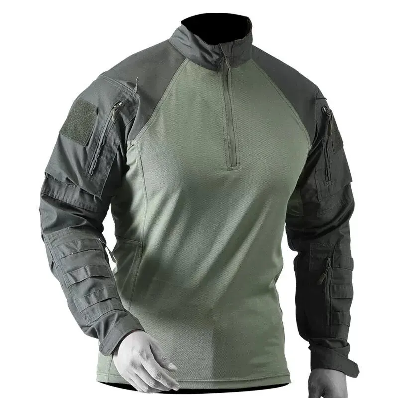 Tactical Shirt Military Combat T-Shirt Long Sleeve Camo T Shirts Multicam Airsoft Paintball Trainning Hunting Clothes Men Shirt