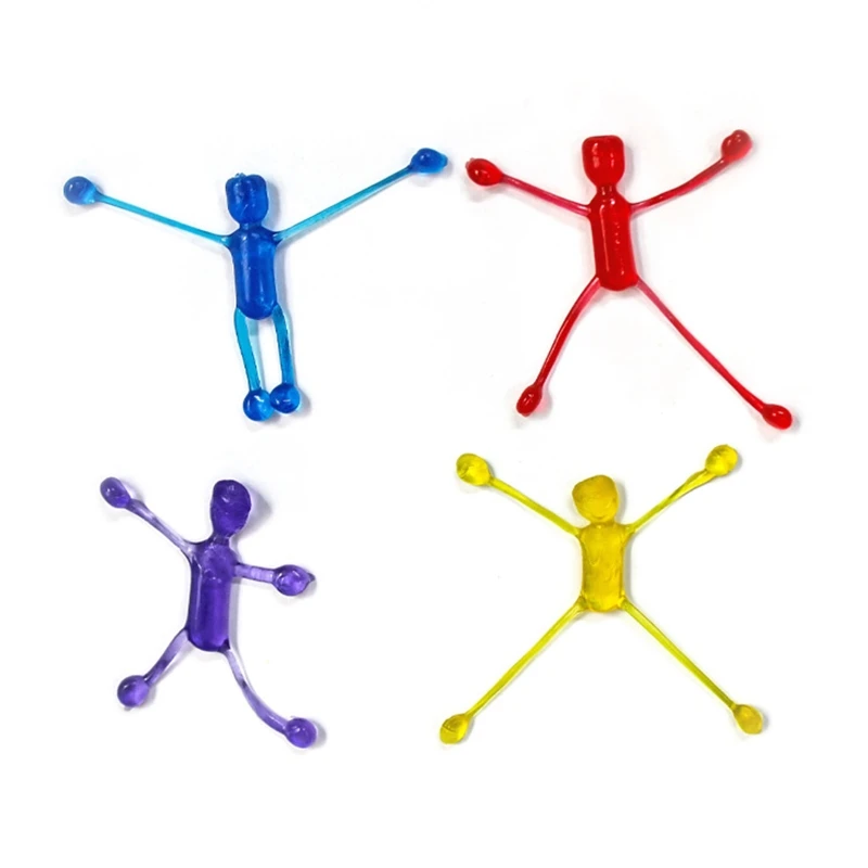 Sticky Little Man Spoof Toy Hand Stretchy Wall Toy Kids Indoor Throwing Prank Toy Anxiety Relief for Autism