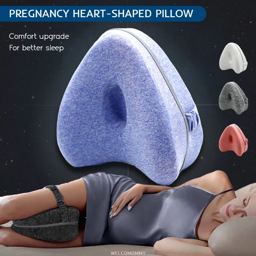 Almohada para piernas en forma de corazón para embarazo, maternidad, cuerpo, enfermería, memoria, algodón, alivio del Edema para mujeres