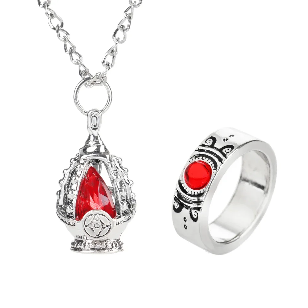 Collar de Anime Puella Magi Madoka Magica Soul gema, anillo colgante de cristal, disfraces de Cosplay, conjunto de joyas para amantes, accesorios de utilería