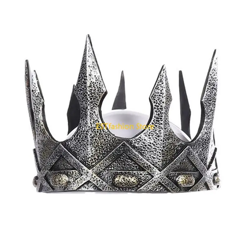 غطاء رأس Y5GC King Crown للهالوين من إسفنج البولي يوريثان للتاج الإمبراطوري للحفلات التنكرية